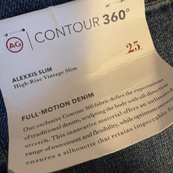 AG Jeans Women's Alexxis Slim High Rise Vintage Fit Button Fly Blue Size 25 NWT - Picture 4 of 9